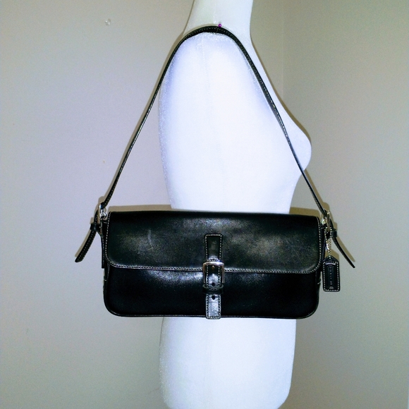 Coach Black Leather Shoulder Bag - Picture 9 of 16